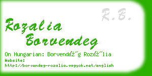 rozalia borvendeg business card